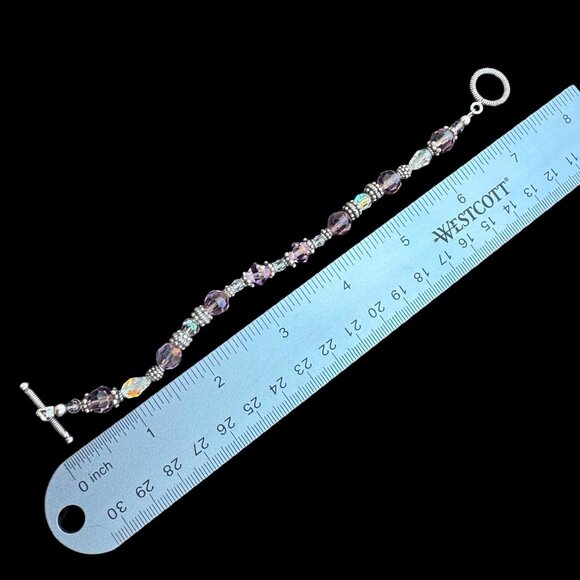 Handcrafted Quartz & Freshwater Pearls Rose Gold Bead Bracelet With Toggle Clasp - Picture 9 of 11